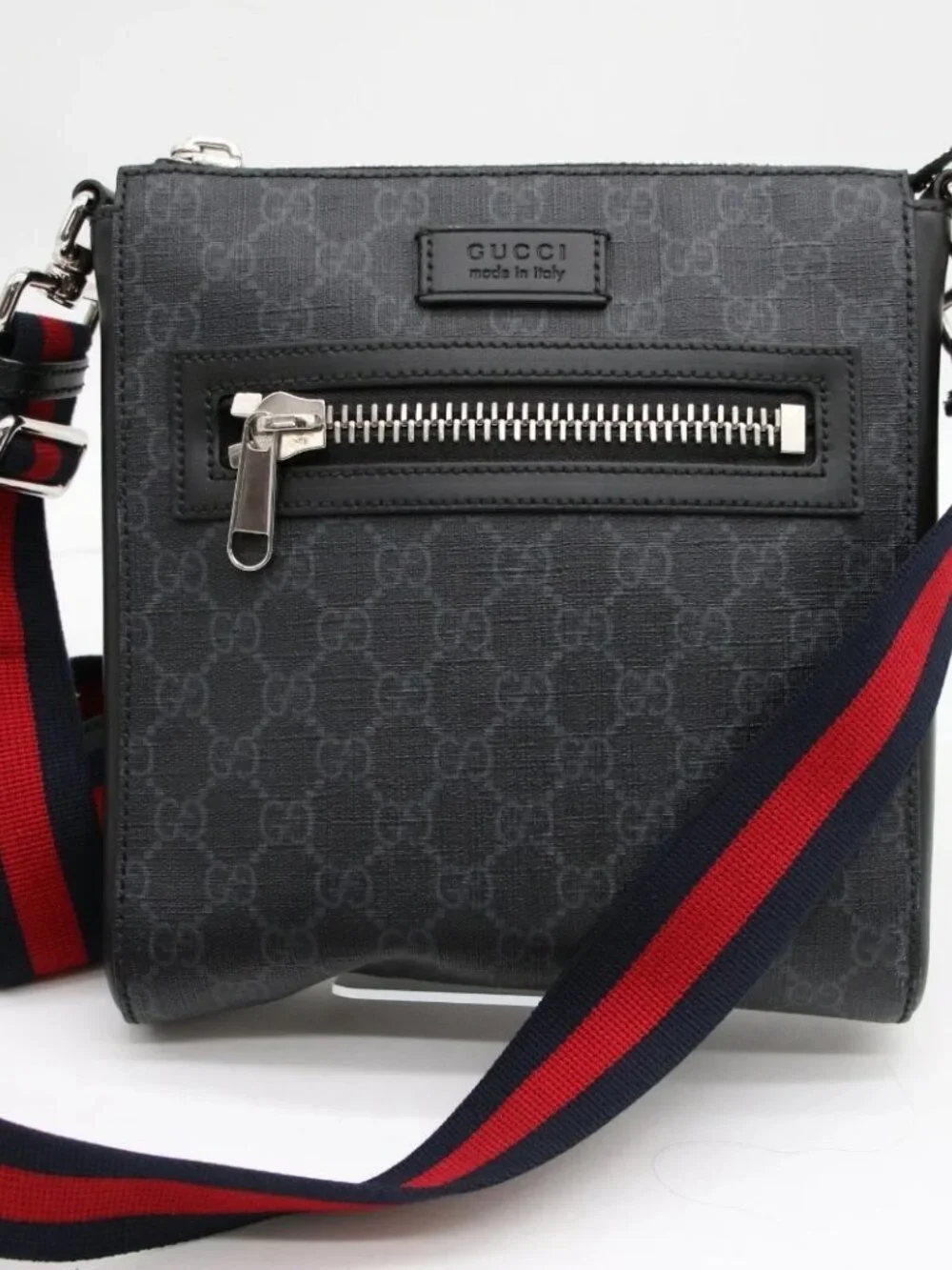 GUCCI Small Messenger Shoulder Bag 523599 GG Supreme Sherry Line Black